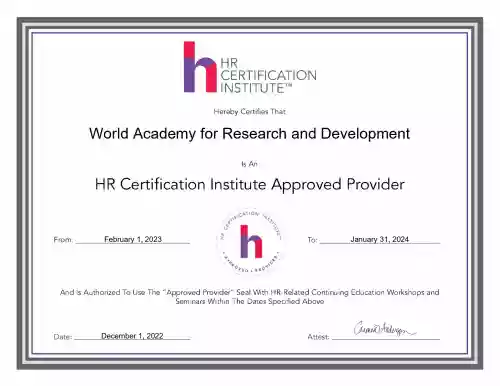 WARD is Approved Provider of HRCI-USA